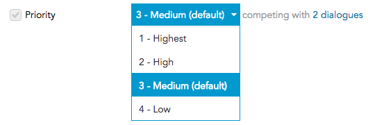 How to set Dialogue priority in BlueConic for A/B testing
