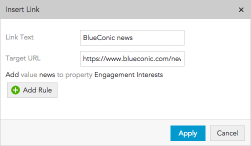 How do I edit hyperlinks in the BlueConic content editor?