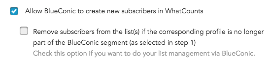 How to create or remove subscribers between WhatCounts and the BlueConic customer data platform via SFTP