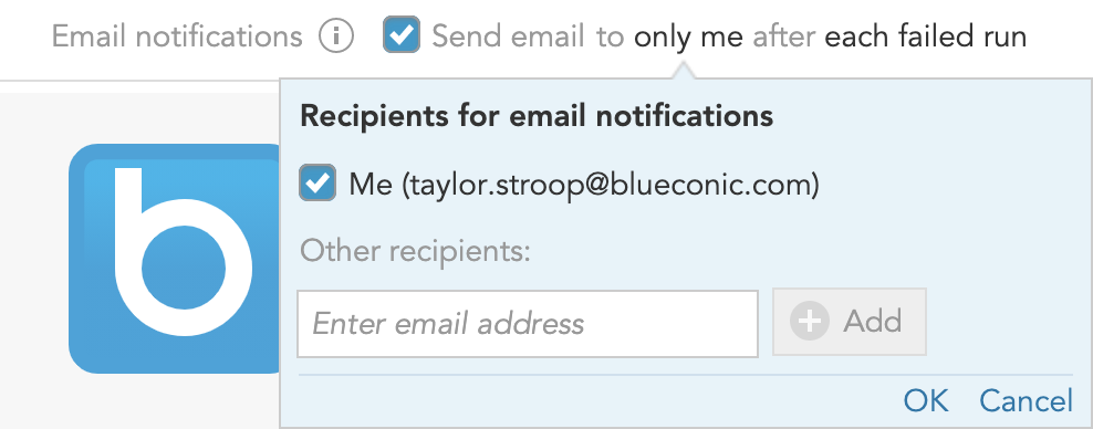 How to get email notifications for BlueConic connections