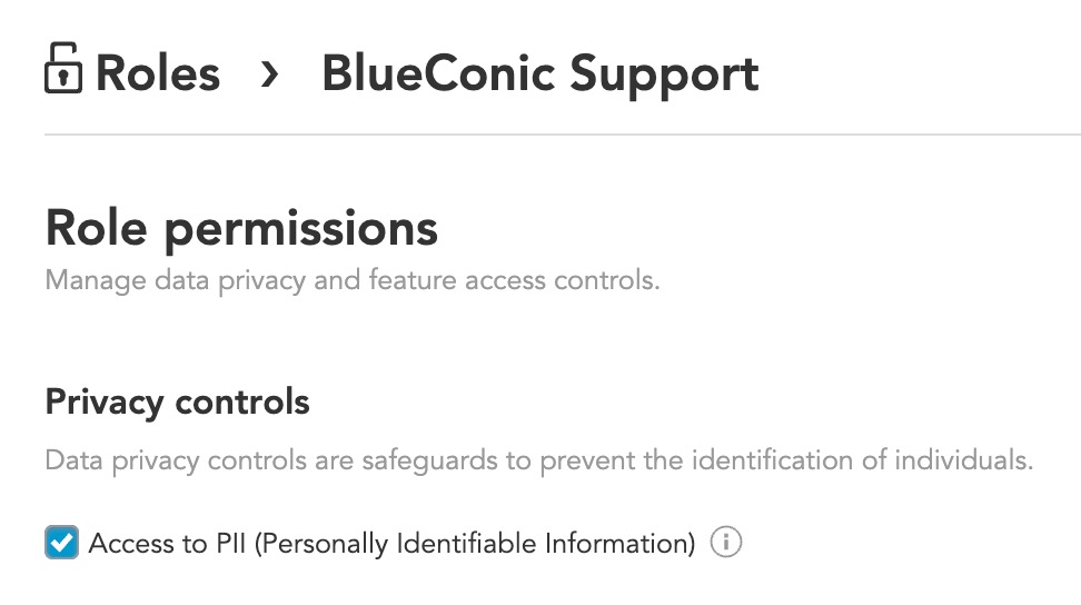 How to enable PII visibility for customer support in BlueConic