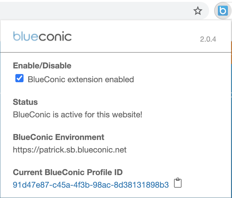 How the Chrome extension inserts the BlueConic script