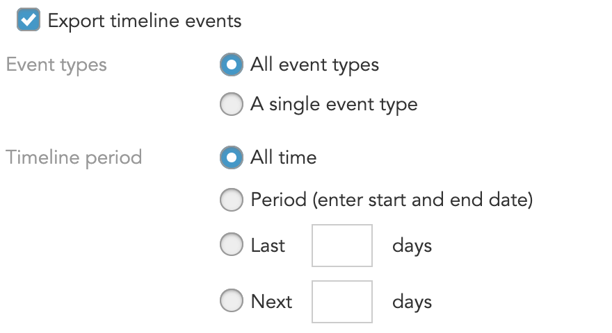 How to export BlueConic timeline events to an SFTP server