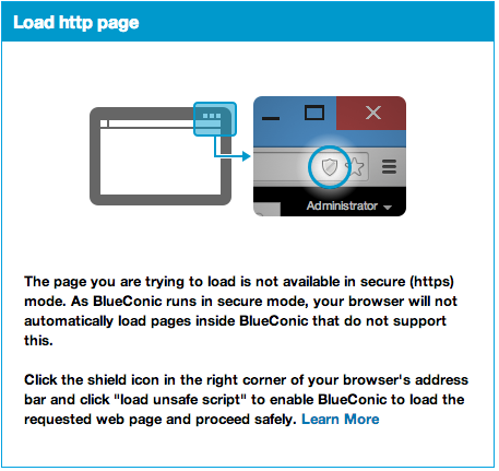 How to use the BlueConic Simulator to resolve the mixed content warning when testing dialogues