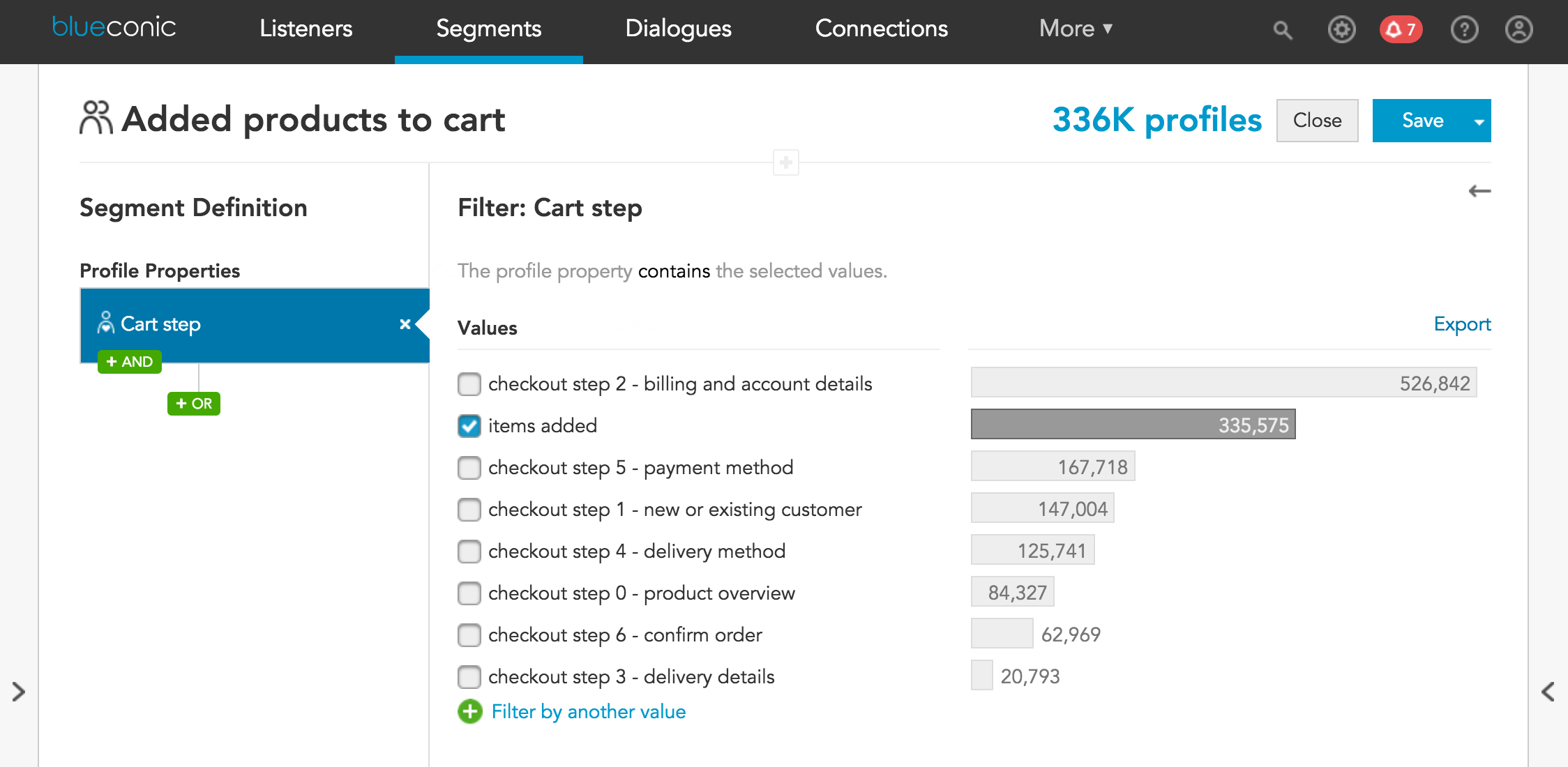 How do I build dynamic behavioral customer segments in the BlueConic customer data platform? What is segment discovery?