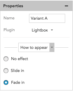 How to edit the appearance settings for a lightbox content overlay in BlueConic