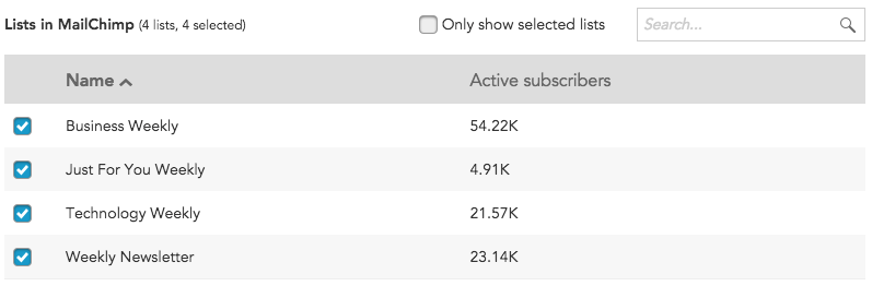 How to export Mailchimp audiences using the Mailchimp Connection in BlueConic