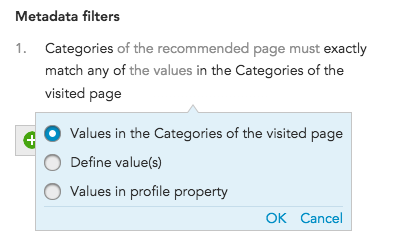 How do I apply personalization using metadata filters to BlueConic recommendation sets via the content store?