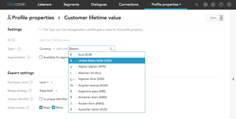 How to calculate customer lifetime value in BlueConic customer data platforms