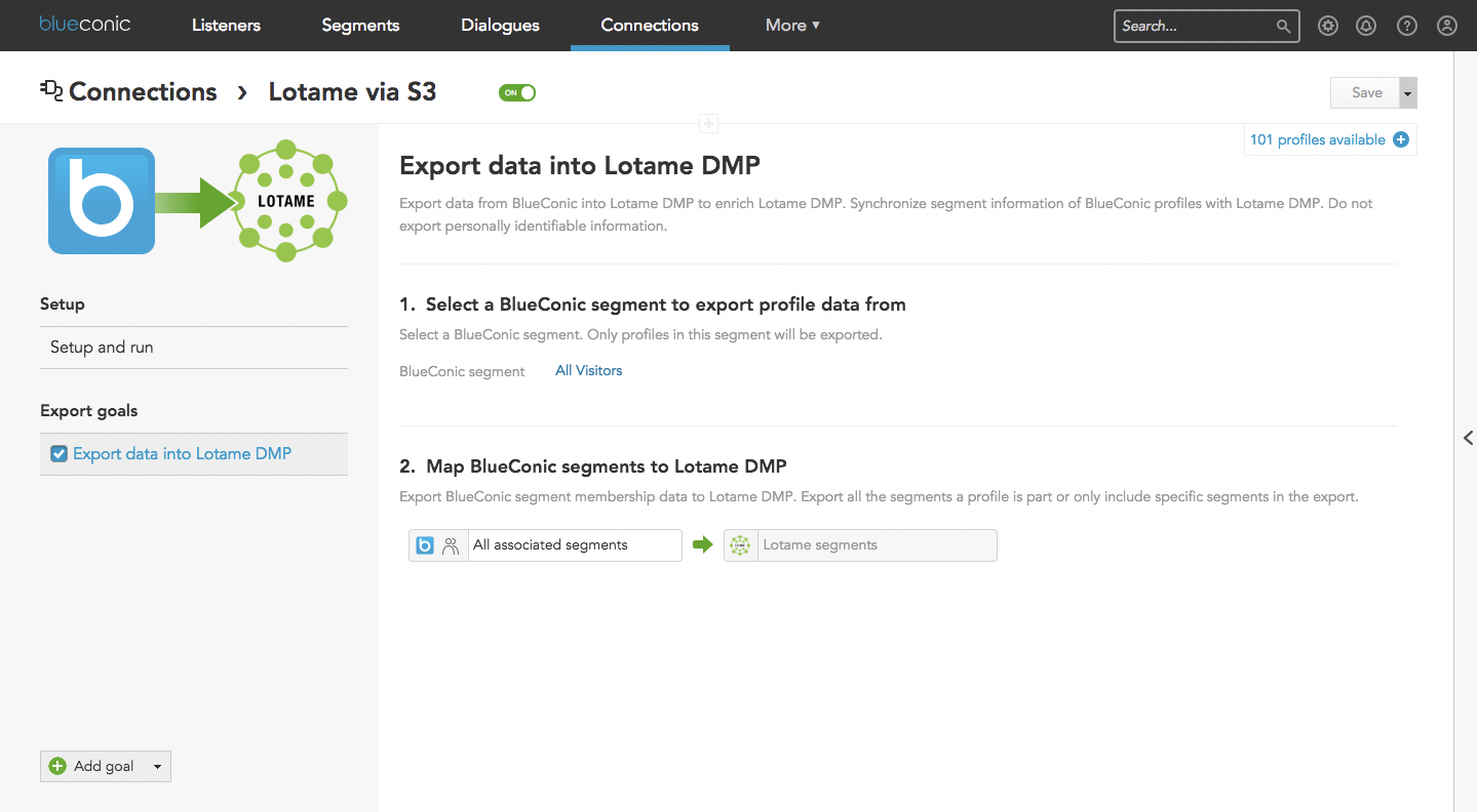 How to connect BlueConic first-party customer data to Lotame DMP