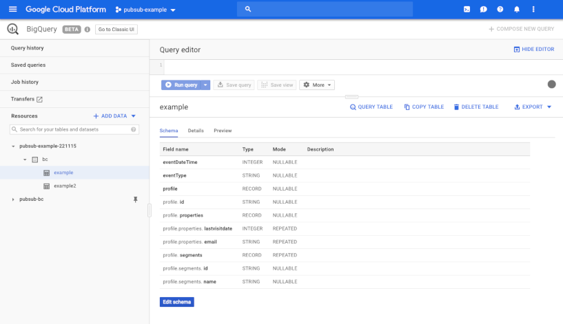 How to use Google BigQuery autodetection with BlueConic firehose event streaming for first-party customer profile data