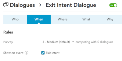 How to create and configure an Exit Intent Listener in the BlueConic CDP