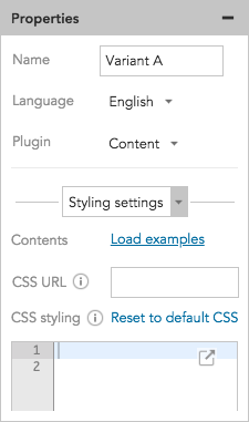 How to use content styling in the Content dialgoue in BlueConic