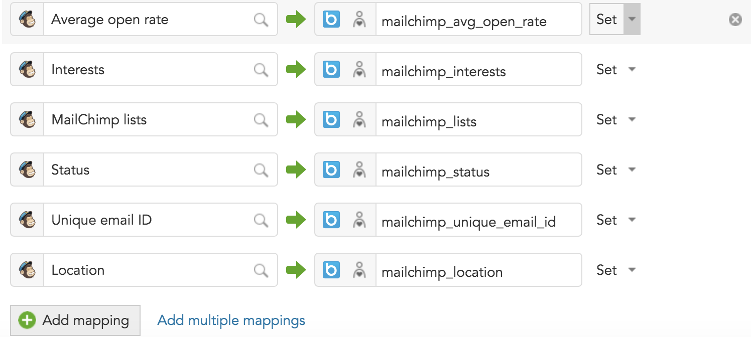 How to map Mailchimp audience data to BlueConic profiles using the Mailchimp Connection