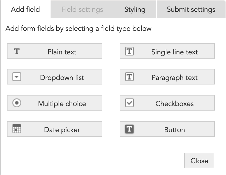 How to add form fields to page in BlueConic