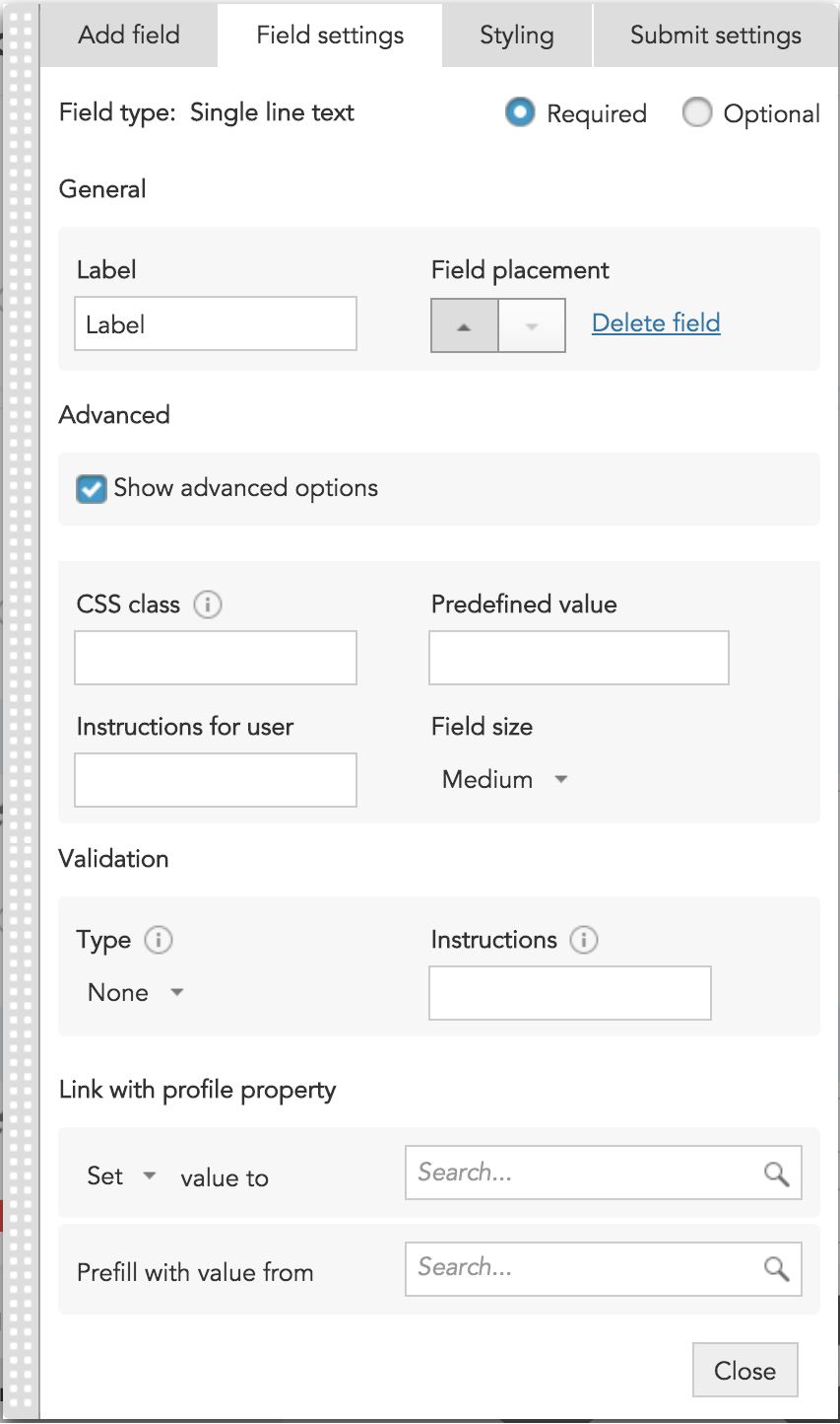 How to add required and optional form fields with BlueConic
