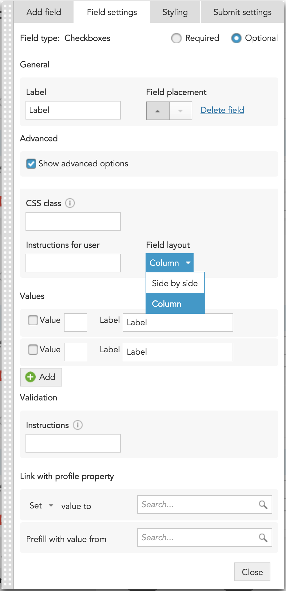 How to add checkboxes to forms with the BlueConic Forms Toolbar