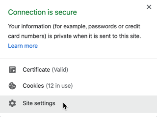 How do I edit Chrome's site settings to allow or enable insecure content?