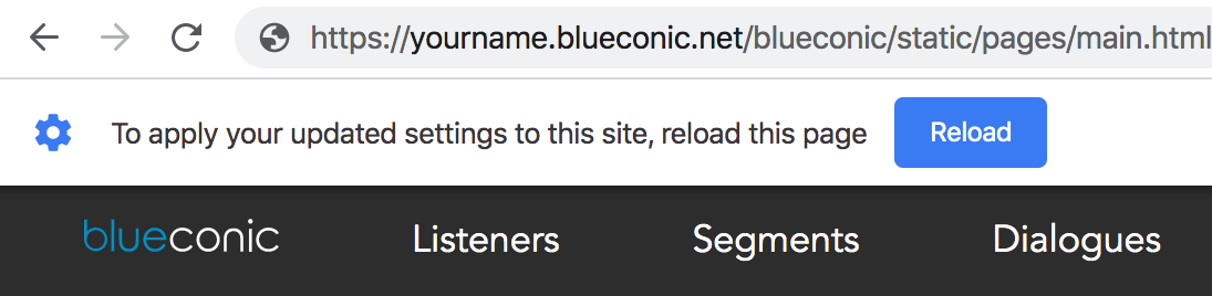 How do I resolve a Chrome browser error in the BlueConic customer data platform?