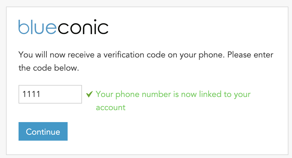 Adding your mobile number to BlueConic for password resets
