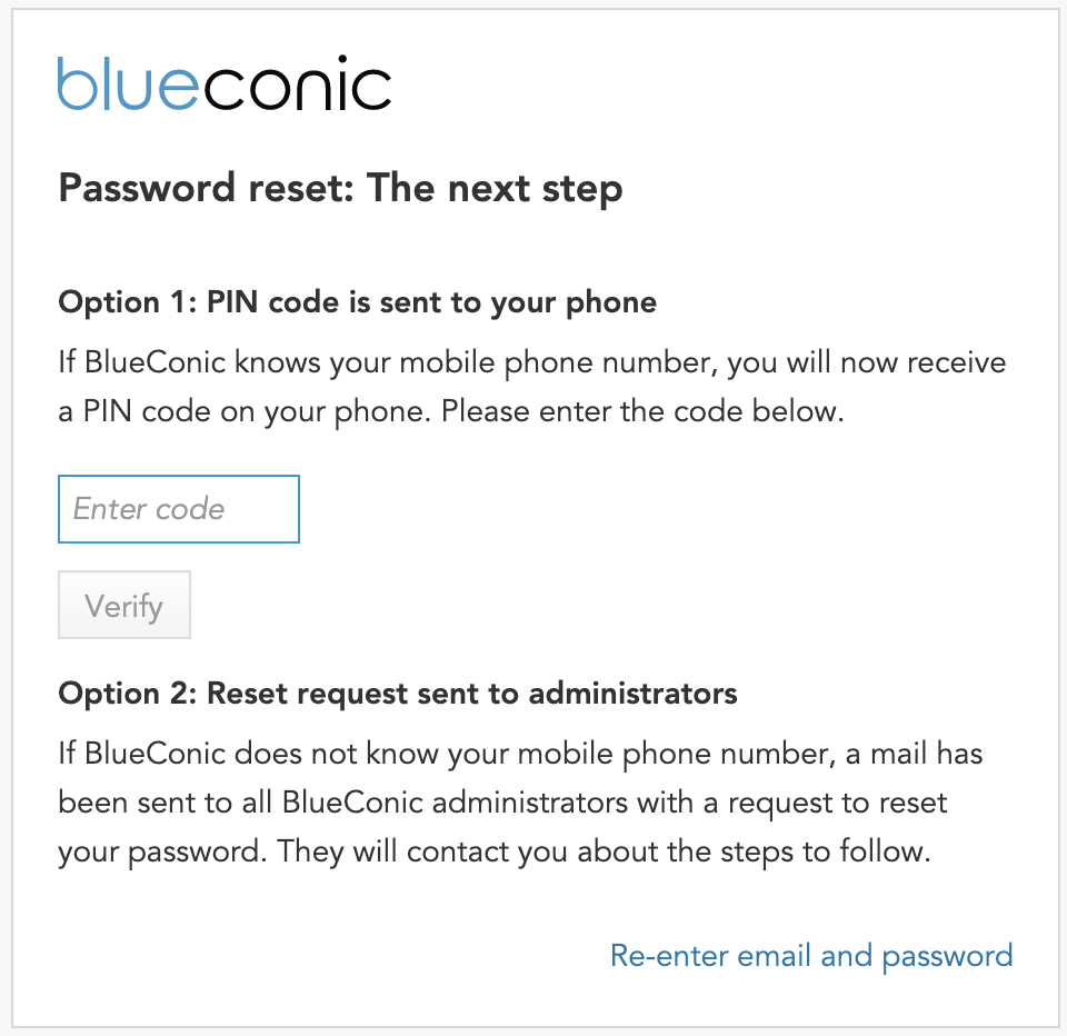 What if I forget my BlueConic password? How do I reset it?
