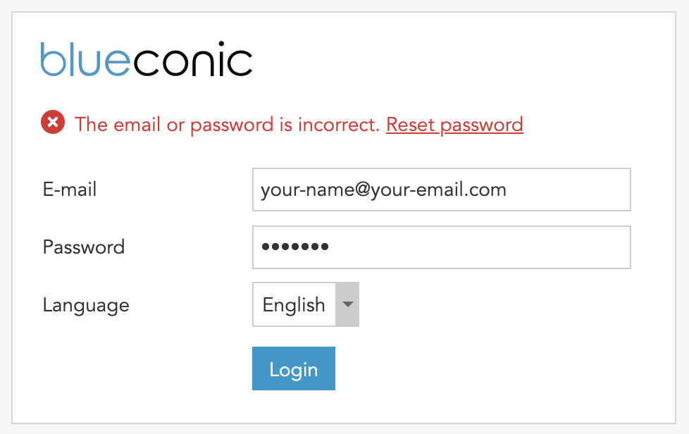 How to reset your password in BlueConic