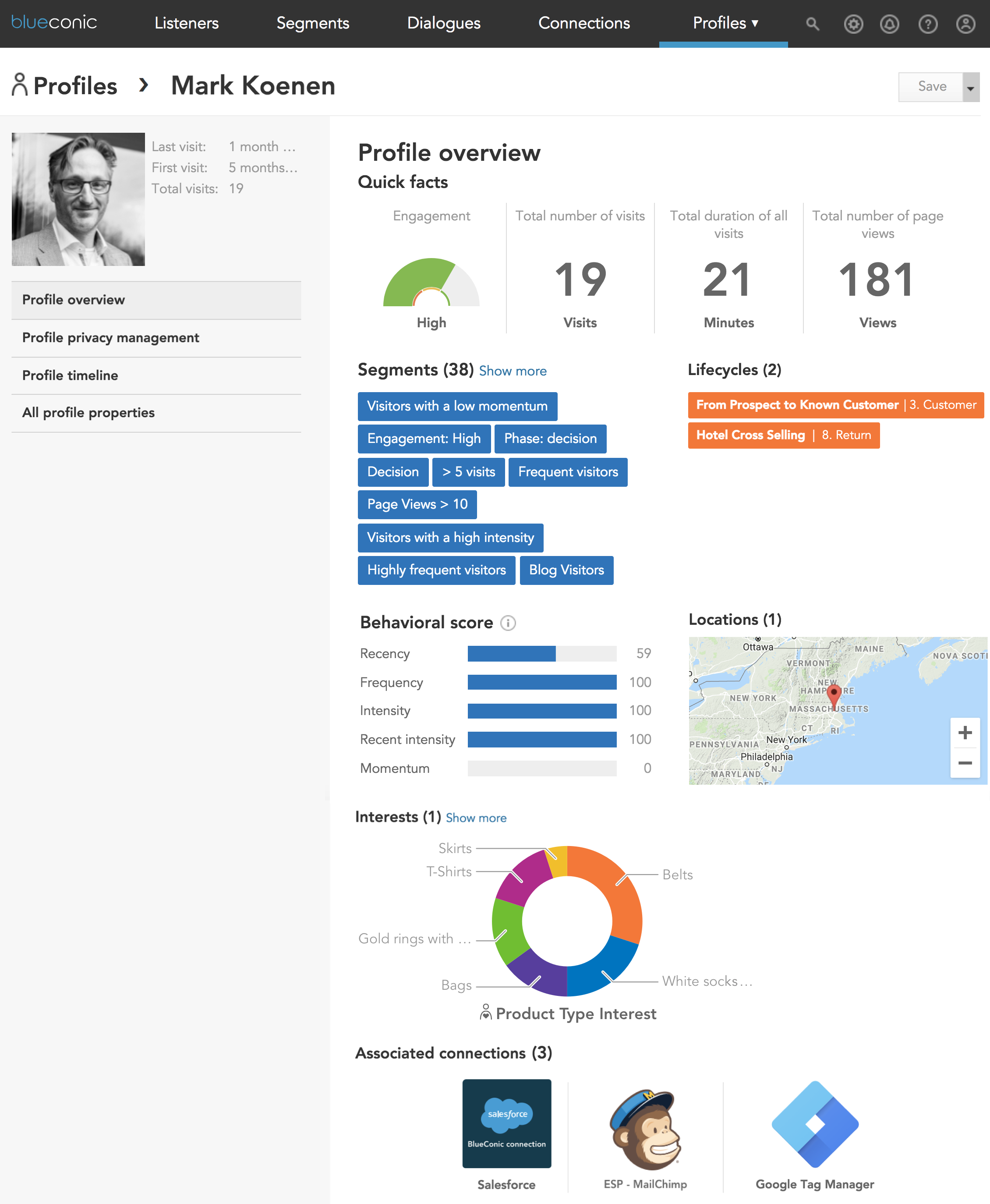 How to see details on real-time customer data in BlueConic customer profiles