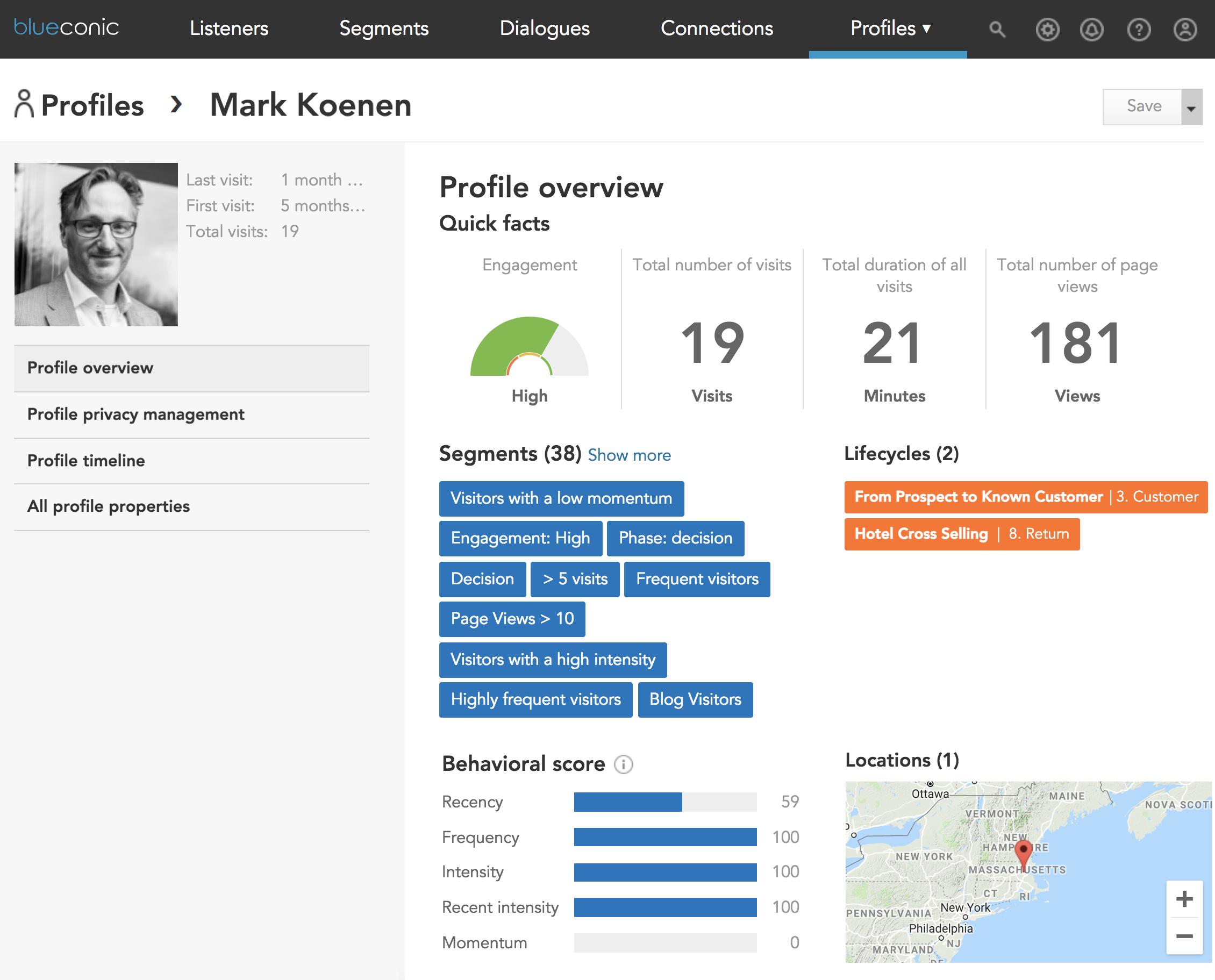 How to see which customer journeys a profile is part of in the BlueConic marketing CDP