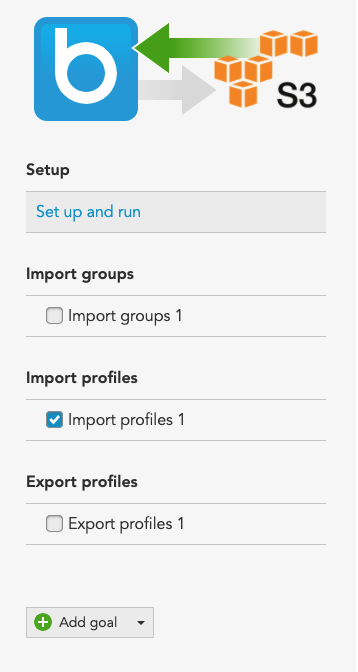 How to set up import and export goals between BlueConic and Amazon S3