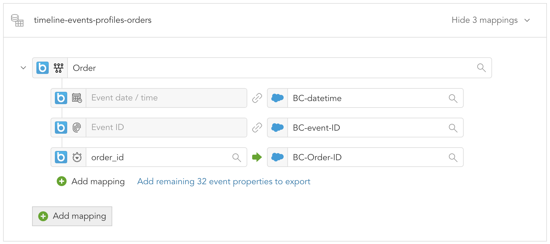 Setting up timeline event exports between BlueConic and SFMC