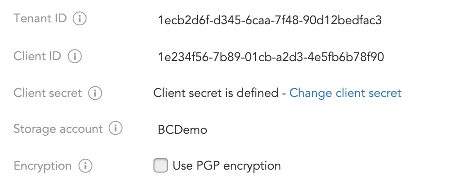 How to authenticate a connection between Microsoft azure and BlueConic