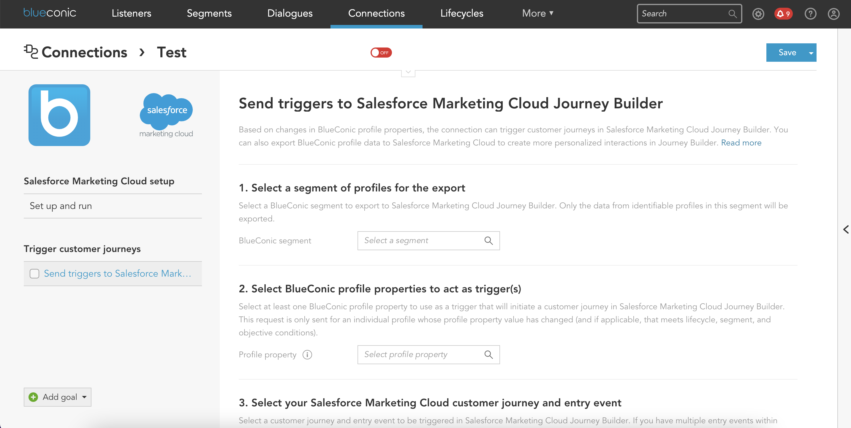 Connecting Salesforce Marketing Cloud SFMC Journey Builder to the customer data in BlueConic CDP
